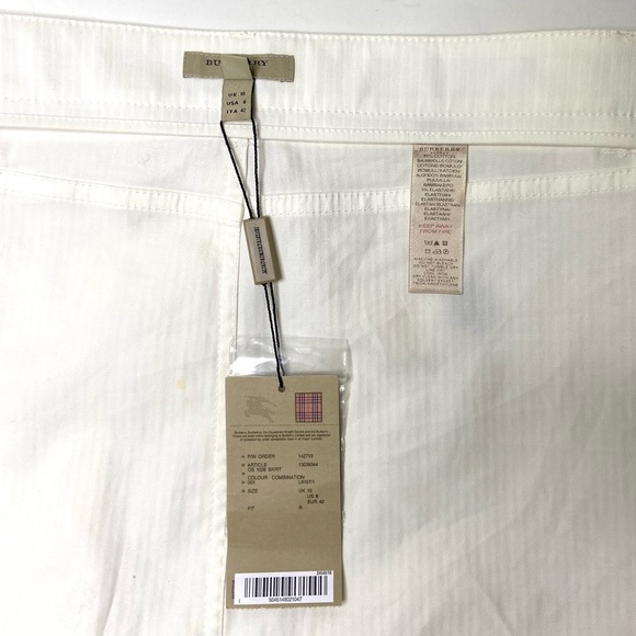 BURBERRY Skirt  8 Cotton Pockets Stripe Offwhite - Picture 10 of 15